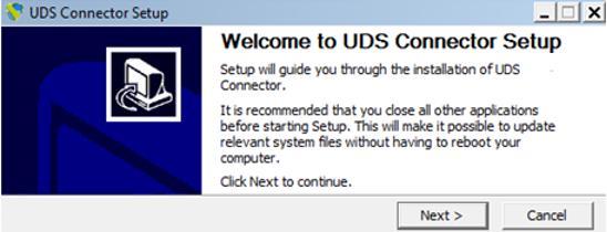 UDS Plugin Installation: Windows Once you have downloaded the UDS Plugin for Windows computers, run it to proceed with the installation: Once you have