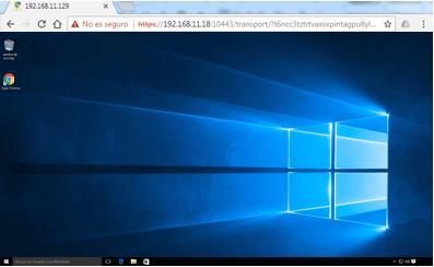 If we access a virtual desktop through the HTML5 transport, said desktop will be shown inside the