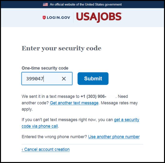 Image 7: Add a phone number page of Login.gov. 9.