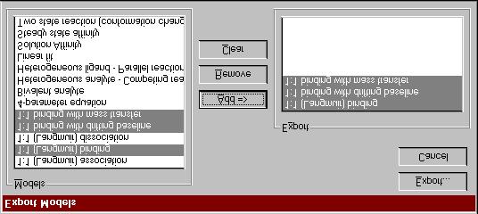 BIAevaluation software reference the project window 7A.2.8 Export Models Exports model definitions to a proprietary file format (extension.mdl).