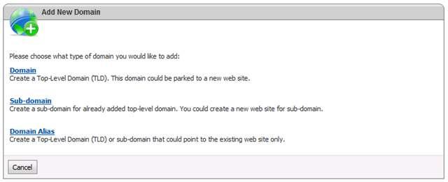 Then click Domain option: Specify domain name without www. in the beginning and then choose provisioning options.