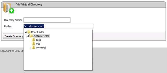 Specify virtual directory name and select its root folder.