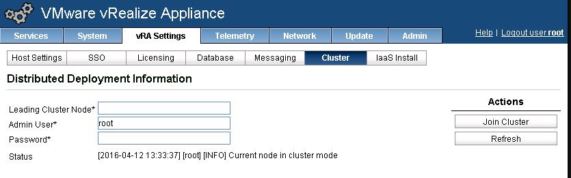 b. Under Distributed Deployment Information, verify that the status shows Current node in cluster mode. 4. Verify the Single Sign-On connection settings. a.