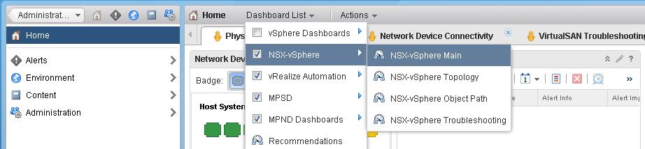 c. Expand NSX-vSphere Environment object and select each NSX-vSphere adapter instance. d.