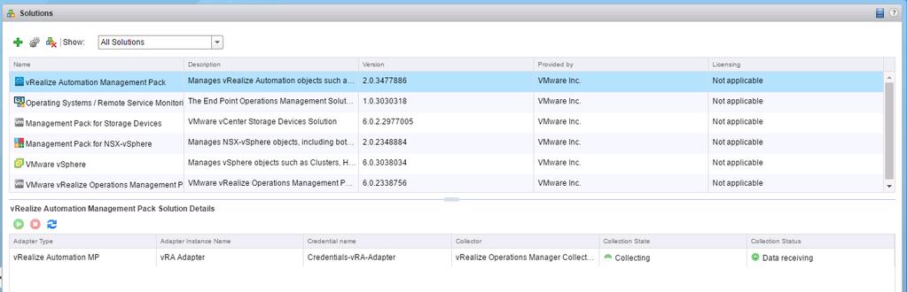4. Verify the collection activity of the vrealize Automation objects. a. In the left pane of vrealize Operations Manager, click Home and select Administration > Inventory Explorer. b.