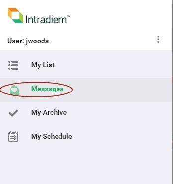 To view messages: 1. Select Messages.