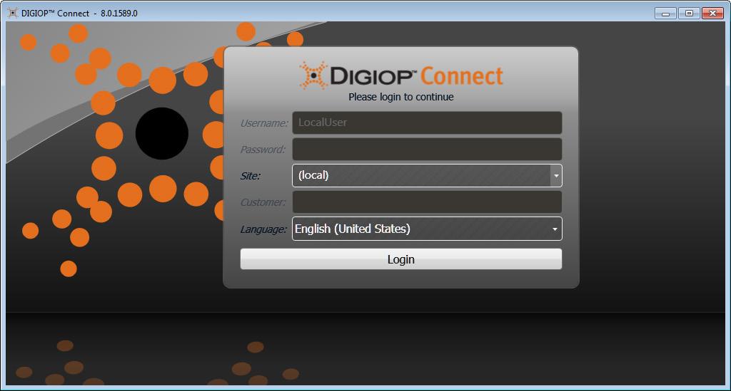 12 Connect with DIGIOP Connect A. Start DIGIOP Connect by double clicking the icon on the desktop or by using the entry in the start menu program list.