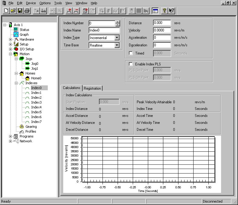 7.5.3 Index View Figure 106: Index View Following is a list of parameters used to configure each index. Index Number The Index Number parameter selects the index number with a scroll box.