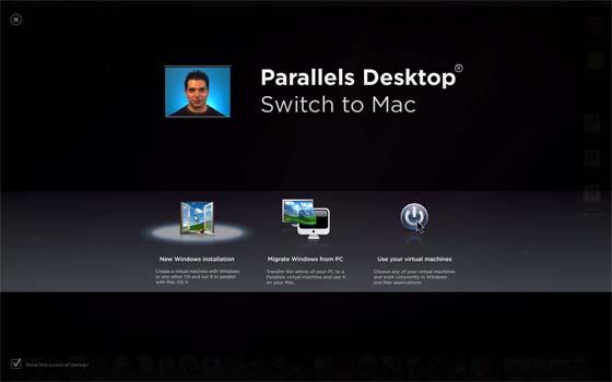 Starting Parallels Desktop 31 The Welcome Window When you start Parallels Desktop for the first time, the Parallels Desktop Switch to Mac welcome window appears.