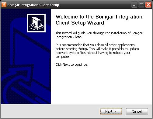 Install the Bomgar Integration Client Once you have met the prerequisites and received the integration client installation package from Bomgar Technical Support, you are ready to install the client.