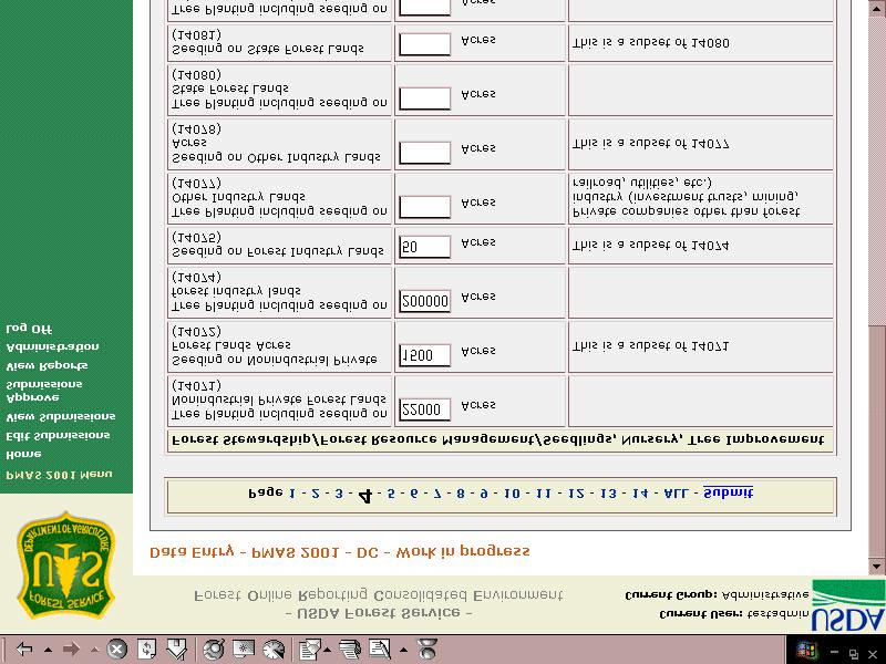 DATA ENTRY In the PMAS 2001 Program, data is entered in three (3) different formats: Text Boxes for numerical data, Text areas for Text data, and Repeating Rows (explained below).