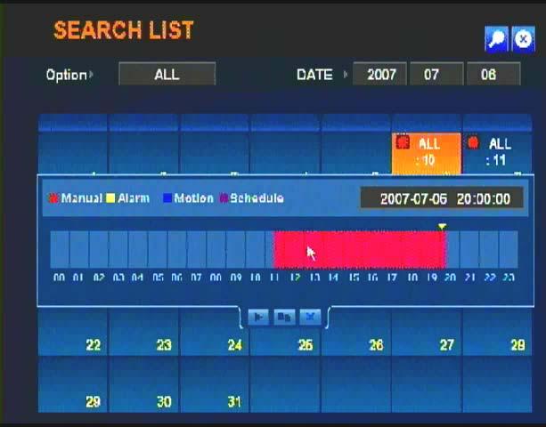 Search List user interface gets shown on main monitor.