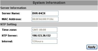 6.5 CONFIGURE A. System - System Information A-1 SYSTEM INFORMATION SERVER NAME: This name will show on the IP Installer.