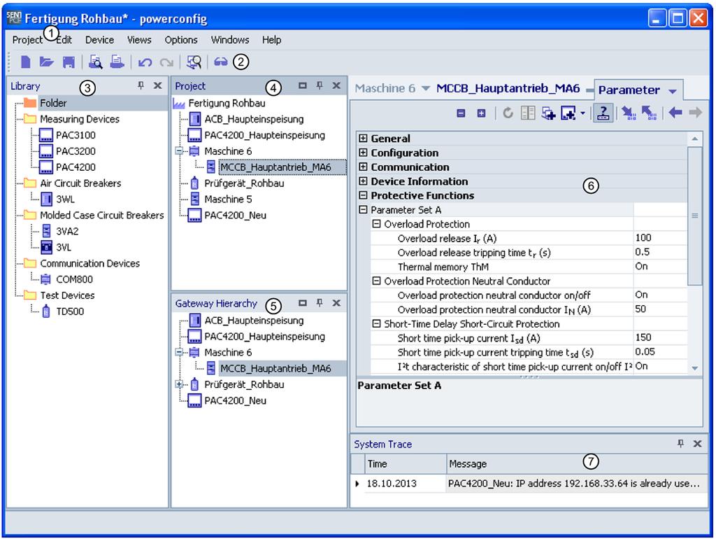 Commissioning and service software: powerconfig 7.2 User interface 7.