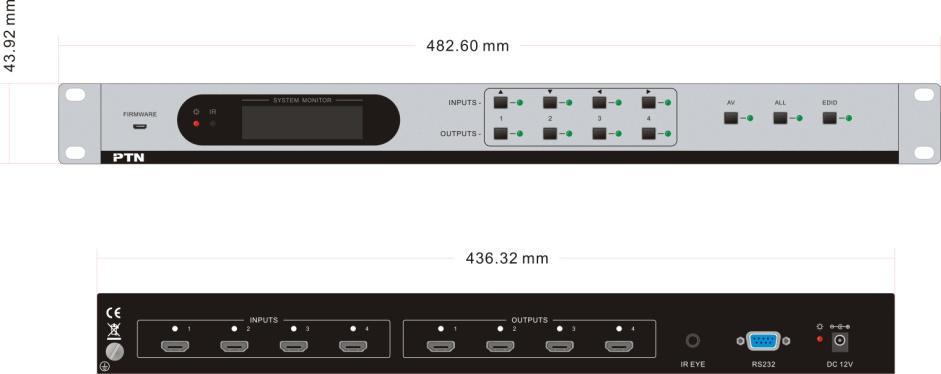 5. Specification HDMI 4x4 Matrix Switcher Video Input Video Output Input 4 HDMI Output 4 HDMI Input Output A Type Female HDMI Connector Connector A Type Female HDMI Input Level T.M.D.S. 2.9V/3.