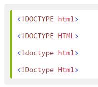 The <!DOCTYPE> Declaration The <!DOCTYPE> declaration helps the browser to display a web page correctly. There are different document types on the web.