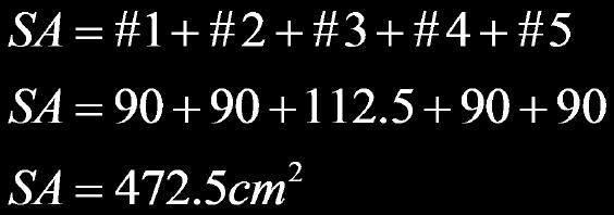 #1 #2 #3 #1 #2 #3 #4 12 cm #4 #5 #5 84 Find the surface area of the figure given its net.