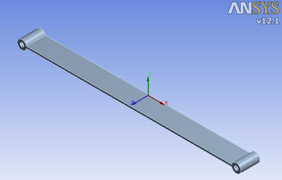 and exported ANSYS for analysis as presented in Figs 5.12-5.18 and detail of model i.e. number of nodes and element are presented in Tables 5.4-5.8. Fig. 5.12 Coupler link having rectangular cross section with orientation 1 Fig.