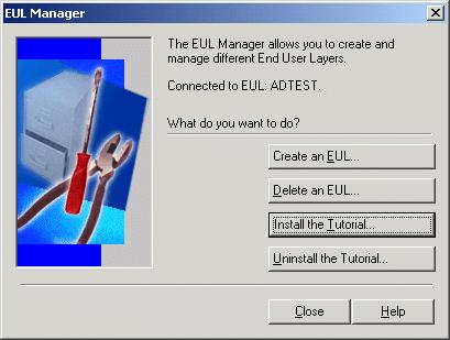 How to uninstall the tutorial business area, tables and data Figure A 30 Tutorial successfully installed dialog 8. Click OK. Discoverer displays the EUL Manager dialog.