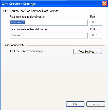 Figure 21 EMC SourceOne Server Settings 4. In the Server Settings area: a.