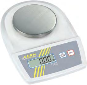 Force measurement and weighing technology Scales KERN laboratory scales EMB UNDER Option Starter laboratory scales with impressive weighing performances robust plastic housing ready to start: 9V PP3