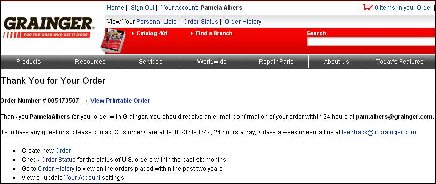 Ordering, Continued Step 12: Review the order and click the Submit Order button.