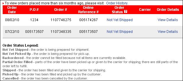 Order Status, Continued Step 4: Type the required information and click the Check Order Status button.
