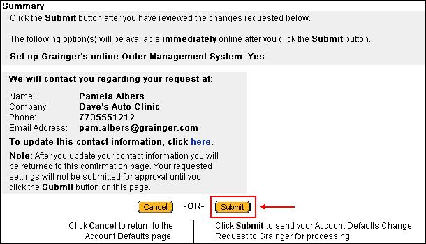 Activate the Order Management System, Continued Step 4: Click the Yes button in the Set up online Order Management System? field and click the Order Management System button.