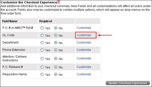 Account Customization, Continued Step 17: Add options (dropdown menu). Click the Customize link associated with the field name where you want to add options.