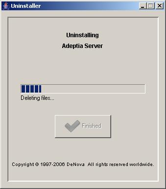 Figure 6.2: Uninstalling Adeptia Server 4.