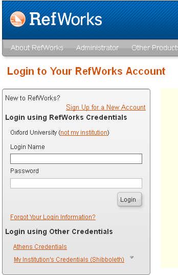 RefWorks training workbook PART 1 Setting up a RefWorks account Task 1 - Setting up an account 1. to www.refworks.