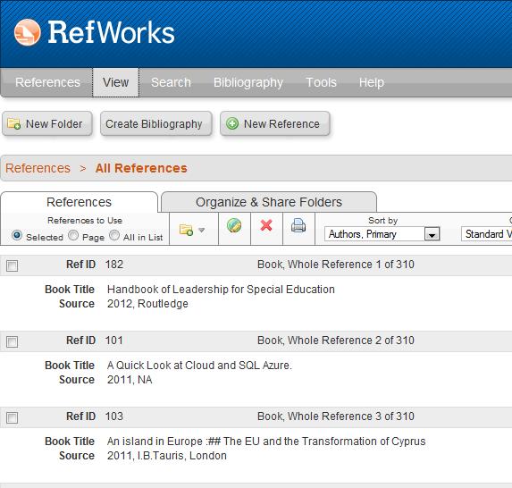 Select references Click folder name 6 VIEW YOUR REFERENCES If you need to view