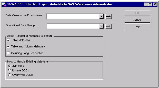 Overview 4 Exporting R/3 Metadata to SAS/Warehouse Administrator 9 Display 2.
