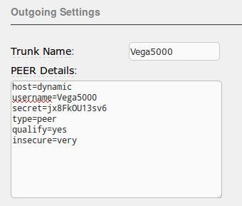 On the Add SIP Trunk page (Figure 4-4), fill in the following information: General Settings Trunk Name: (VegaTrunk in this example) Outgoing