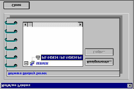 Managing Printers Selecting Printers... from the PS Admin NetWare menu displays the NetWare Printers dialog window.