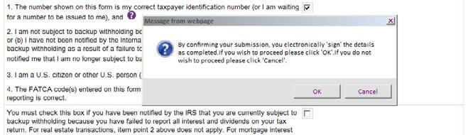 Submitting the form Having clicked I Agree you will see this message.
