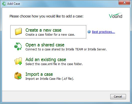 Below the cases list you can see the ID of your dongle. This can be relevant in conversations with Vound s support department. When you are using a trial license, this line will reflect that.