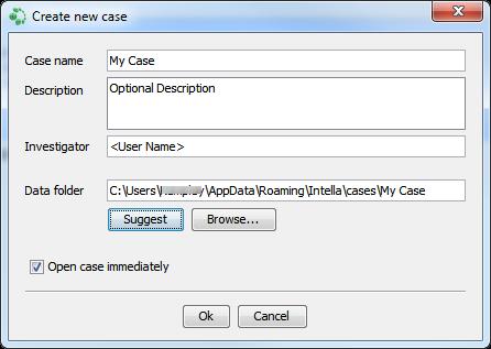 4. Import a case. Use this when you have received a copy of a case from another investigator as an ICF file.