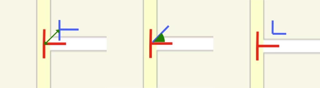 Road-Intersection Template Quality Metrics The blue lines are the extracted road-intersection templates and