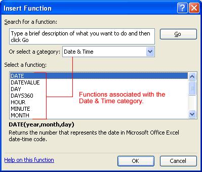 Select the function you want to use and then click the OK button. 3.7 Print Management Specify a print area In Excel 2003 you can print an entire workbook, a worksheet, a cell range or a cell.