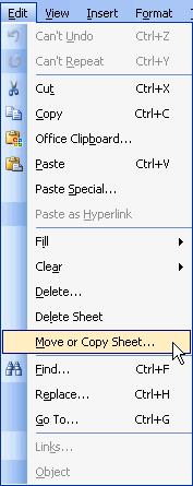 Choose Edit >>Move or Copy from the menu bar.