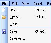 3. Microsoft Excel Basics 3.1 Creating, Opening and Saving Workbooks 3.1.1 Understanding File Terms The File menu contains all the operations that we will discuss in this section: New, Open, Close, Save and Save As.