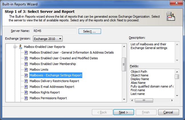 CHAPTER 3 ARKES Features 2. Expand the desired reports container. Select the desired report and click Next.