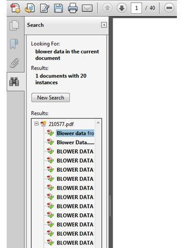 Results for Blower data populate in the document.