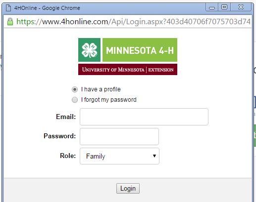 For more information about enrolling and/or obtaining lost login information, go to www.4-h.umn.