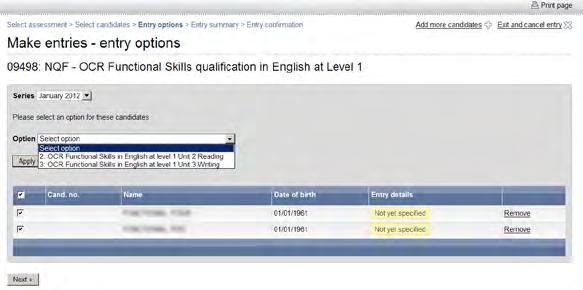 qualifications that only have one unit, this unit will automatically be displayed. For English, you will need to select the relevant unit.