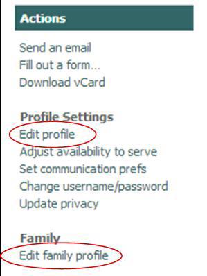 2) Under your contact information are six different tabs. Click on each tab to learn more. 3) You can edit a number of items in your profile settings, or your profile itself.