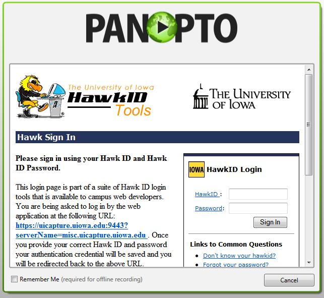 6. Click on the Log in with HawkID button under Use External Login Providers: o Do not put