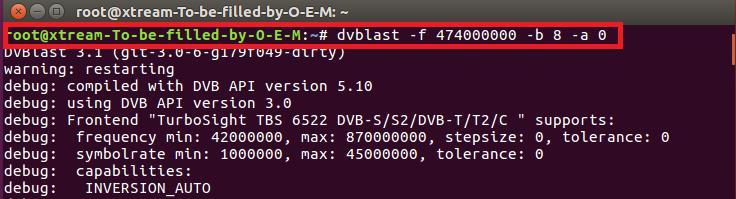 6. Use dvblast under Linux Operational Environment 6.