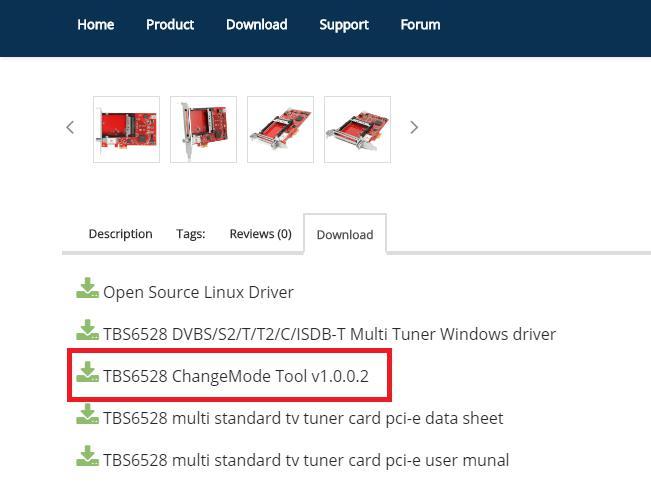 7) TBS6528 Mode change tool (See screenshot